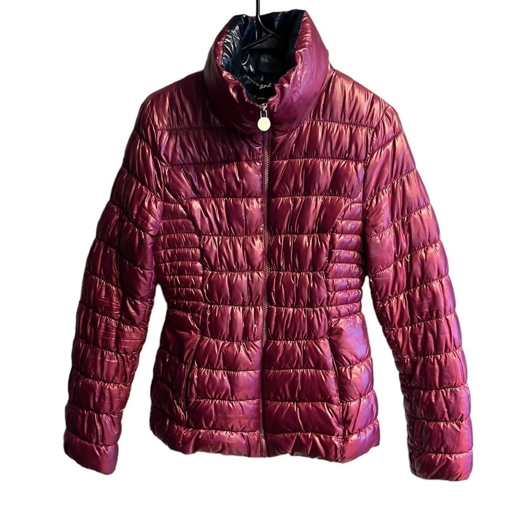 INC International Concepts Purple Puffy Coat Size Small - Picture 3 of 6